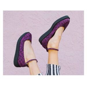 T.U.K Purple Leopard Pointed Ballet Flat